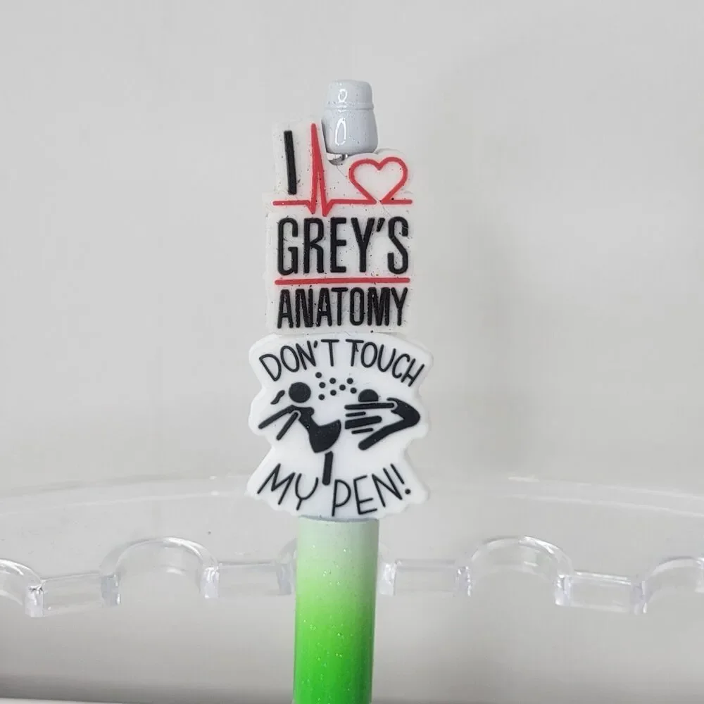 Focal Funny Beaded Pen I Love Grey's Anatomy Don't Touch My Pen Heart